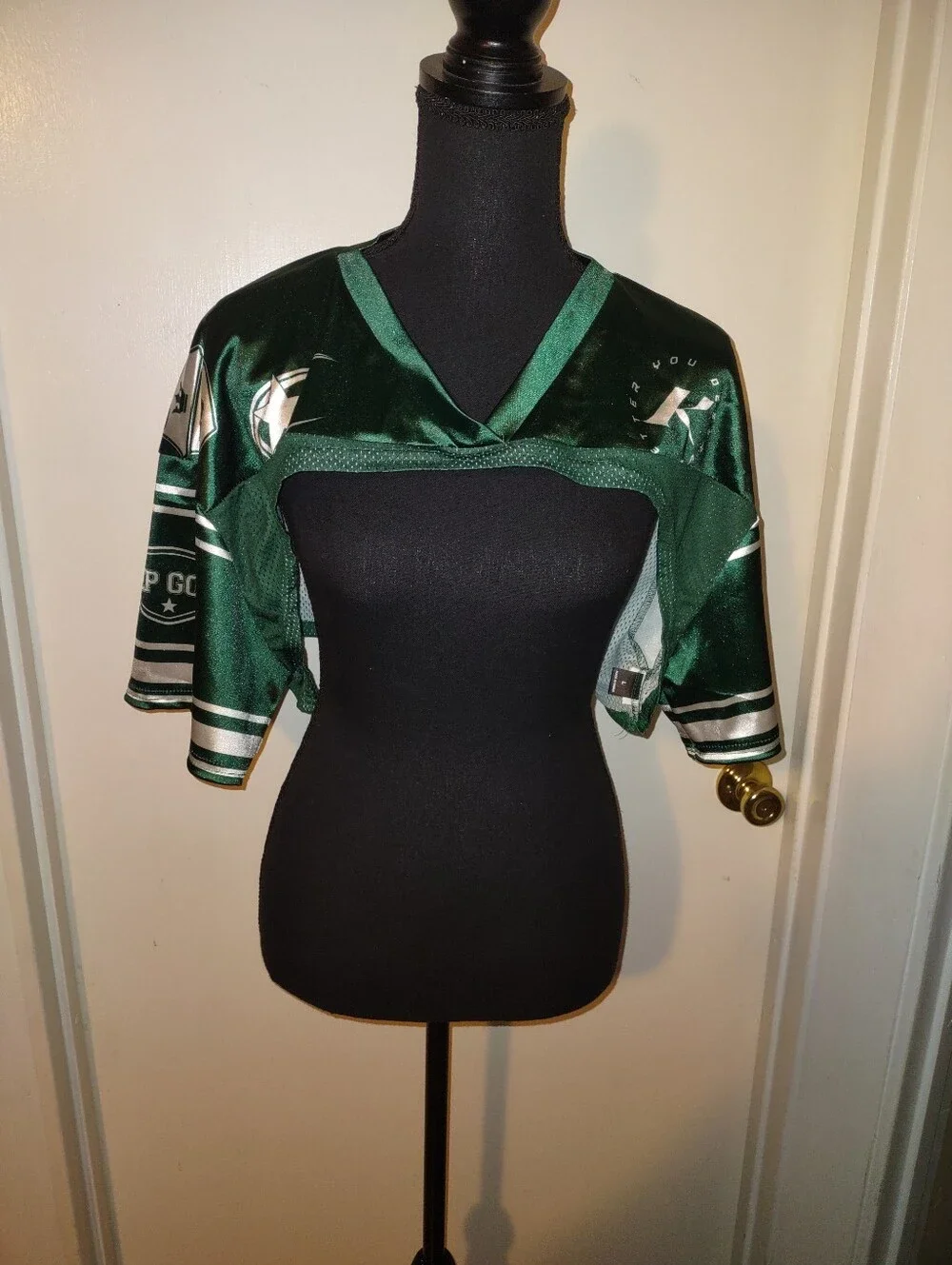Y2K Streetwear Green Football Crop Jersey
